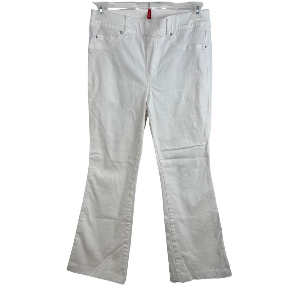 SPANX White Bootcut Flare Jeans Petite Tummy Control Panel Size L G